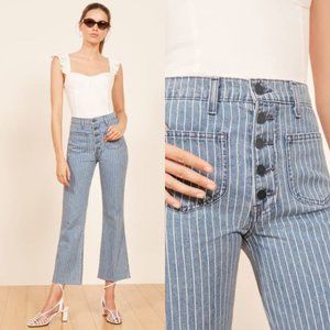 Reformation Macgraw Crop Jeans Cascade Wash Striped